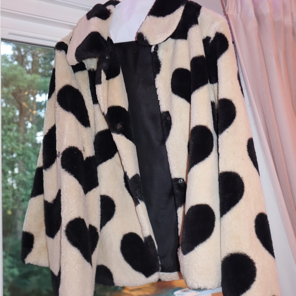 fluffy heart jacket
